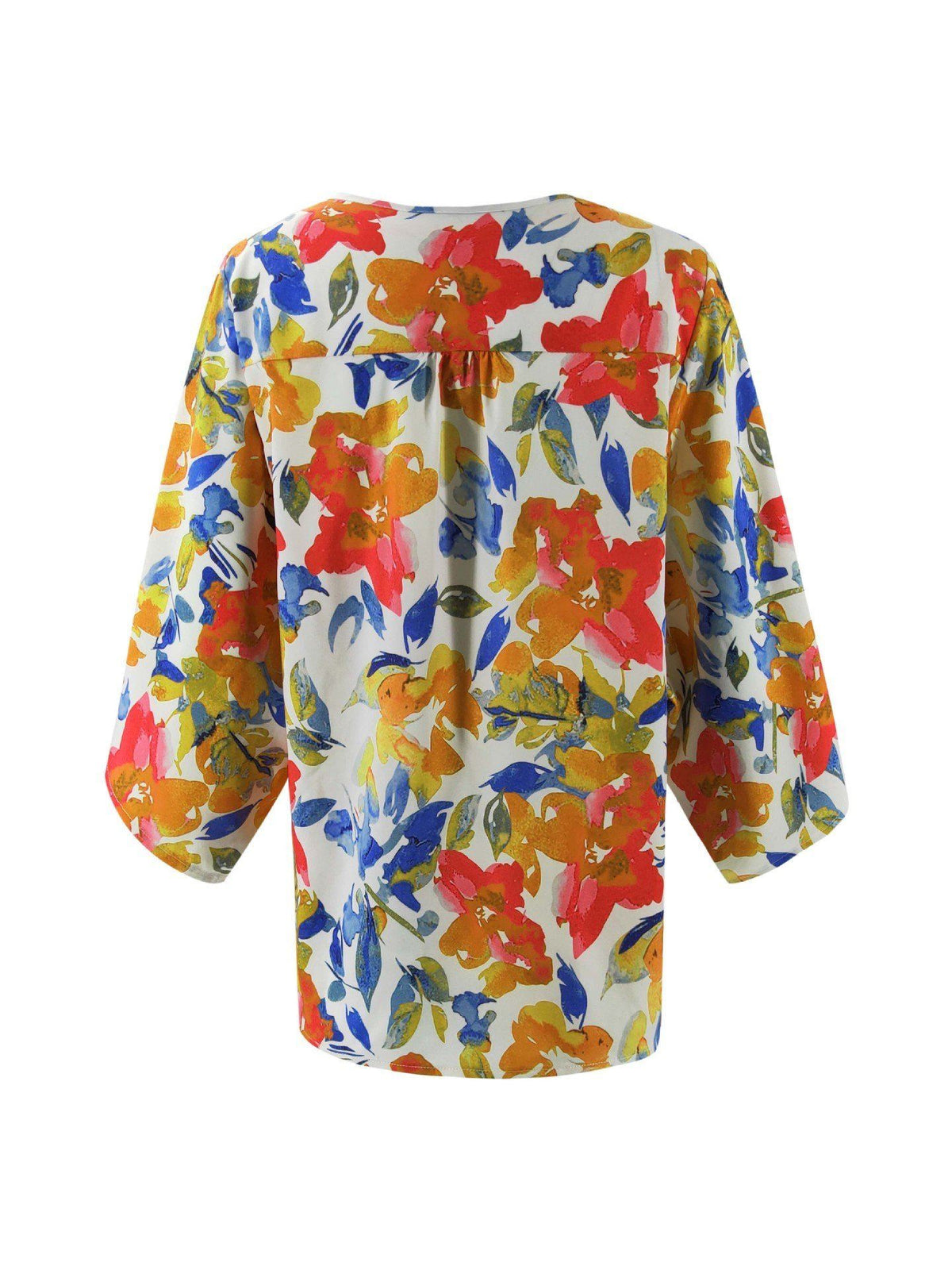 Floral Batwing Sleeve Buttons Top Blouses & Shirts 5201904110309 