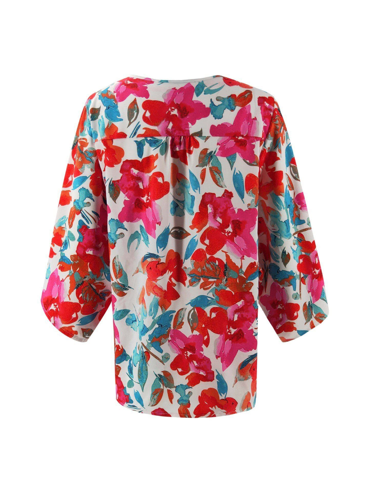 Floral Batwing Sleeve Buttons Top Blouses & Shirts 5201904110309 