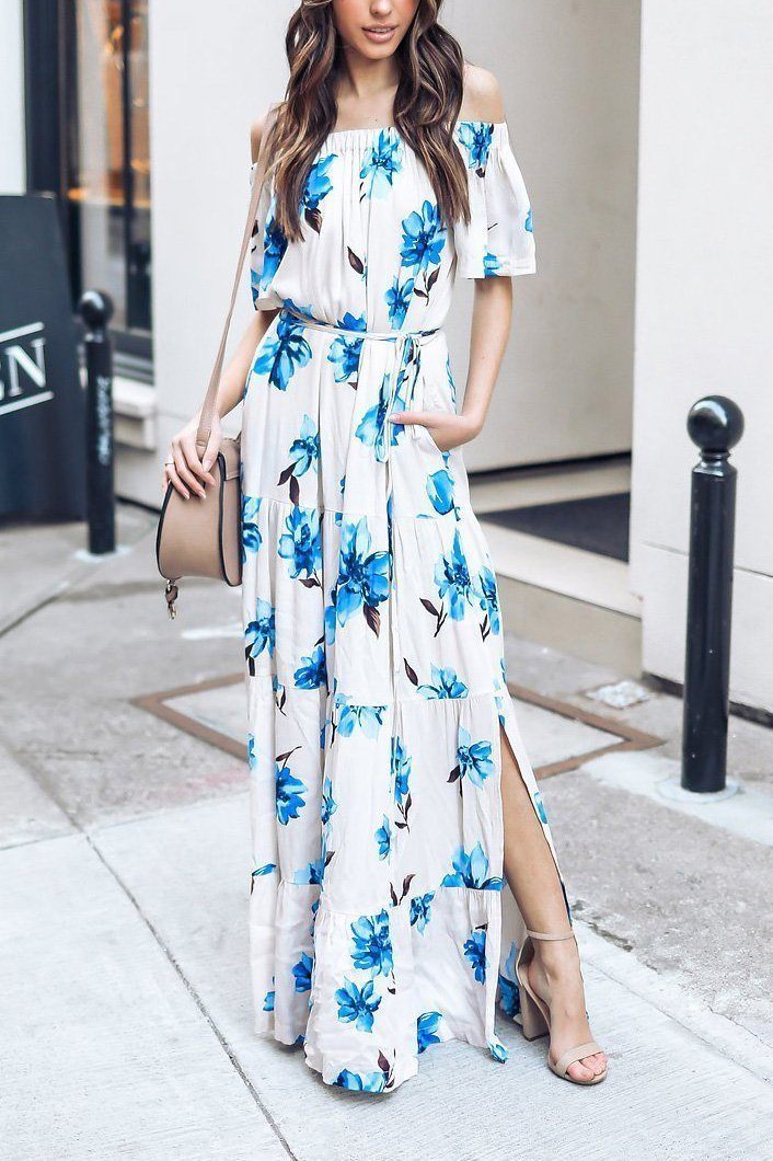 Keep Swinging Deep V Floral Maxi Dress Dress Pavacat 