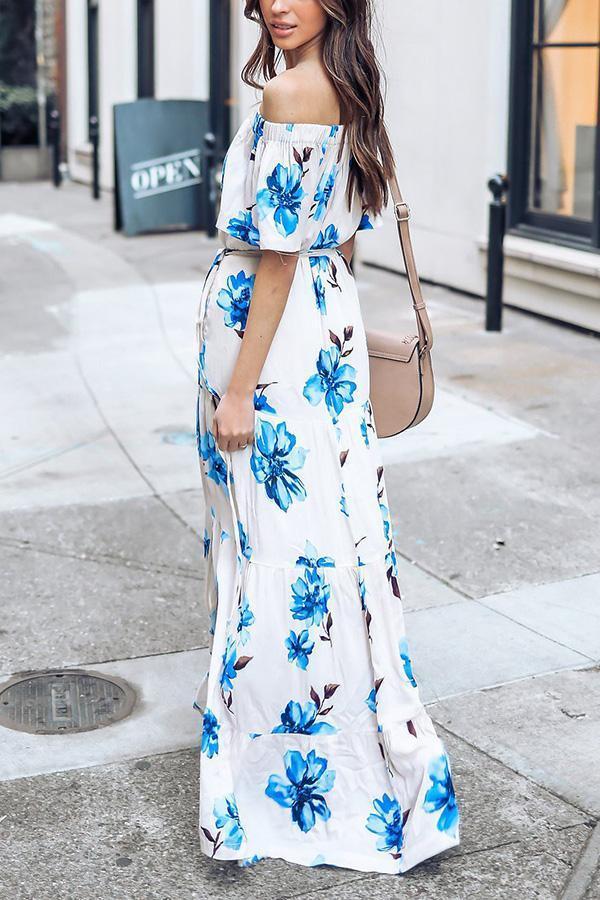 Keep Swinging Deep V Floral Maxi Dress Dress Pavacat 