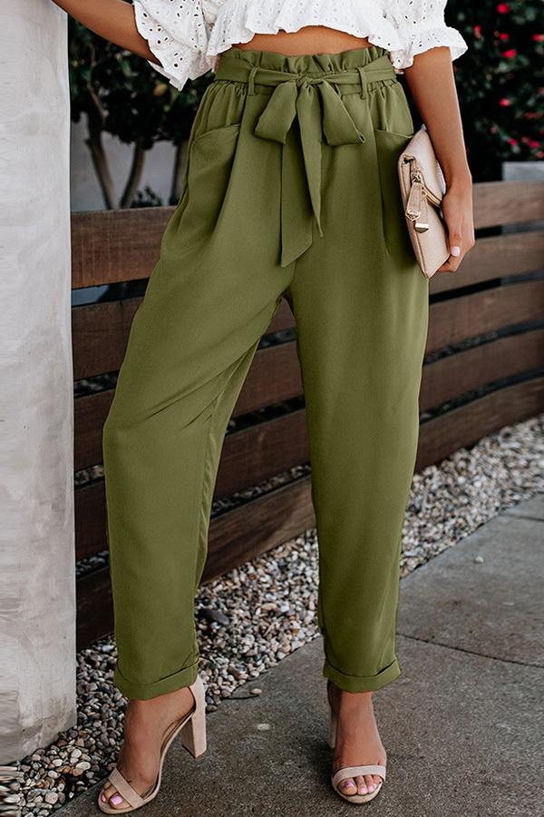 High Waist Bandage Casual Slacks Pants 5201906151552 