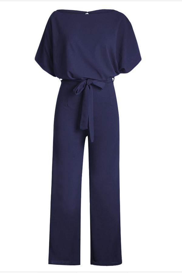 High Waist Wide Leg Trousers Jumpsuits & Rompers 5201905080500 blue L 