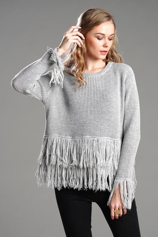 Joyful Tassels Knit Sweater Pullover MUYUAN 