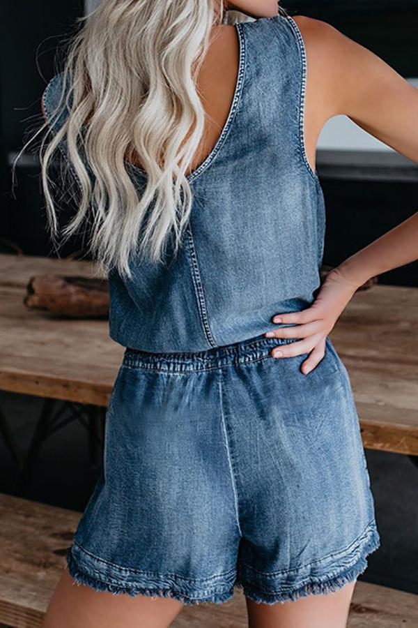 Lace Vest Denim Jumpsuit Jumpsuits & Rompers 5201905080500 