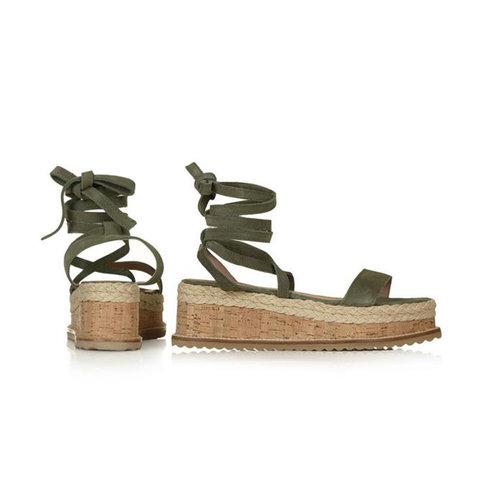 Leather Wedge Sandals Casual Lace Up Shoes - Pavacat