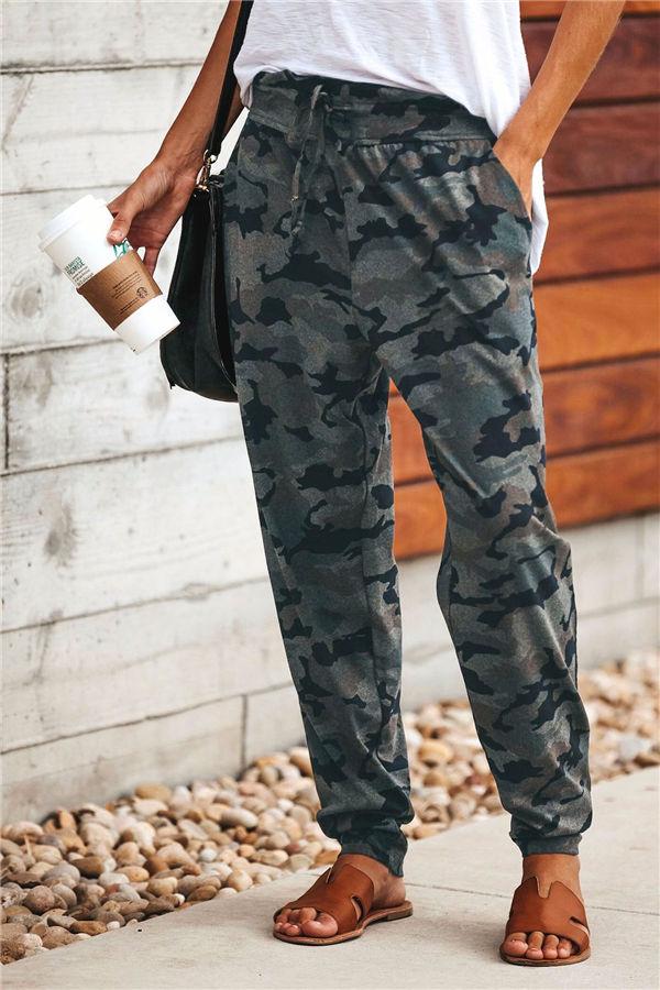 Leisure Camouflage Drawstring Pants Pants 5201902090929 L yellowgreen 