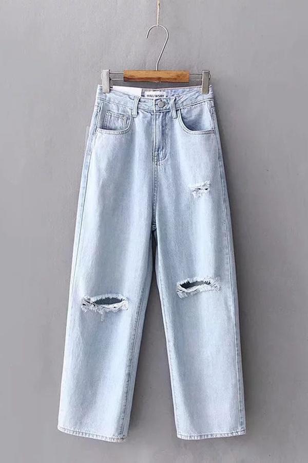 Leisure Frayed Wide Leg Jeans Jeans 5201902191238 