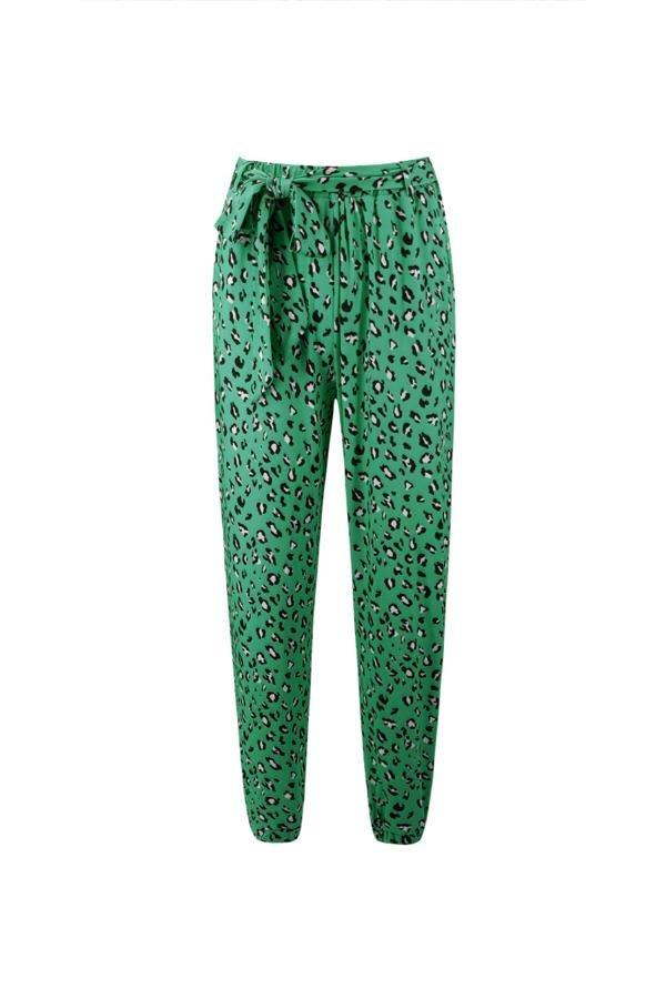 Leopard Straight Belt Pants Pants 5201904110309 L green 