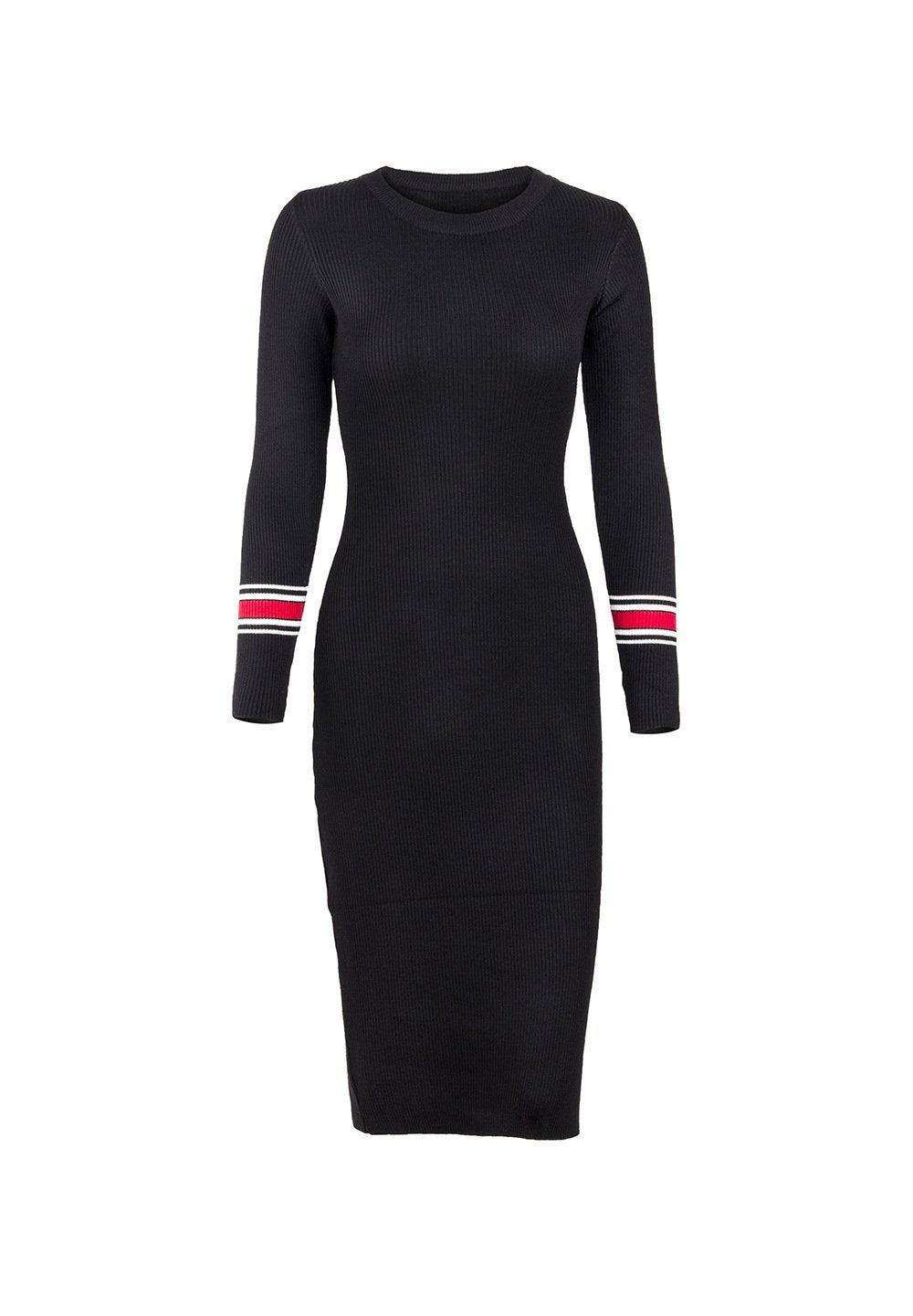 Long-sleeved Knit Bodycon Dress - Pavacat