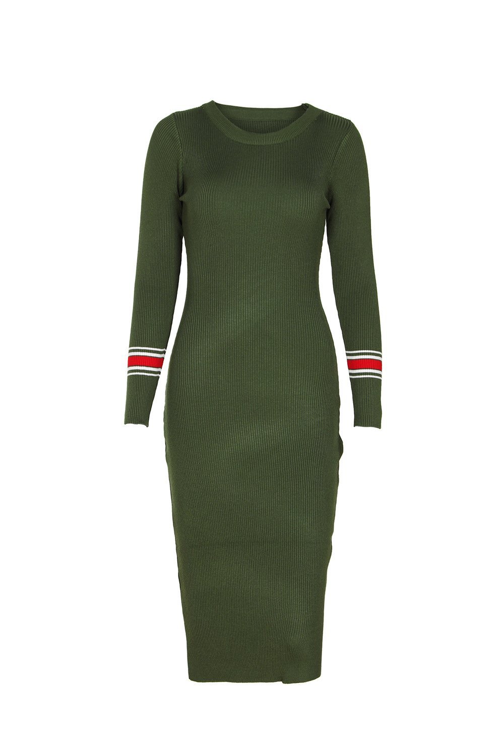 Long-sleeved Knit Bodycon Dress - Pavacat