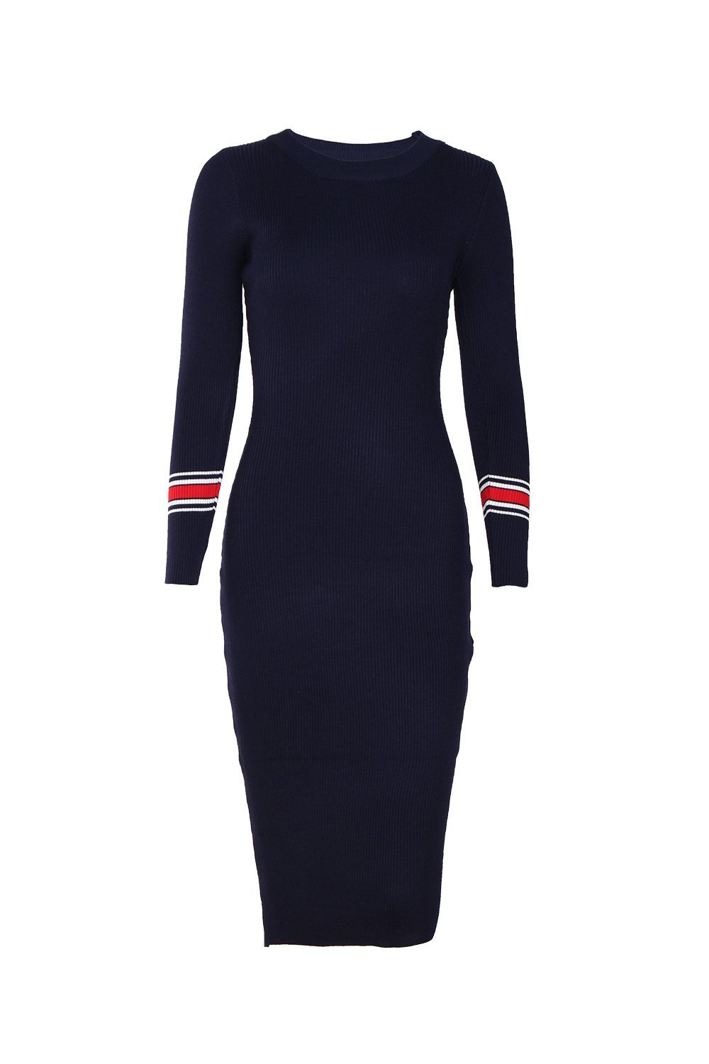 Long-sleeved Knit Bodycon Dress - Pavacat