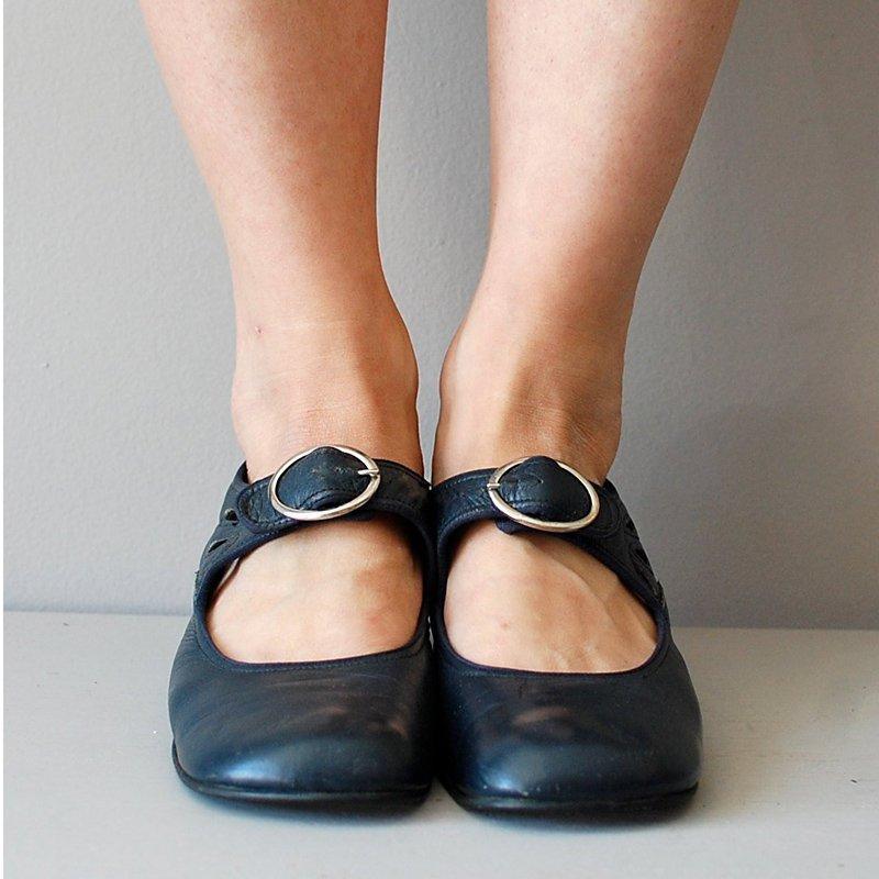 Mary Janes Summer Low Heel Vintage Shoes Sandals Pavacat US5.5(LABEL SIZE 35) Dark Blue 