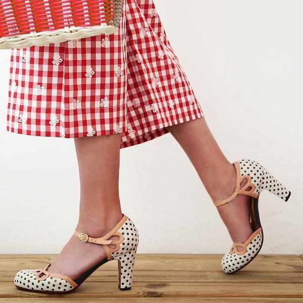 Polka Dot Hollow High Heel Sandals - Pavacat