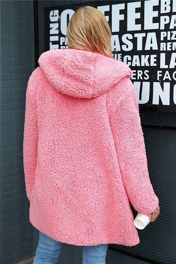 Reversible Faux Lambswool Thick Jacket Coat Simplee 