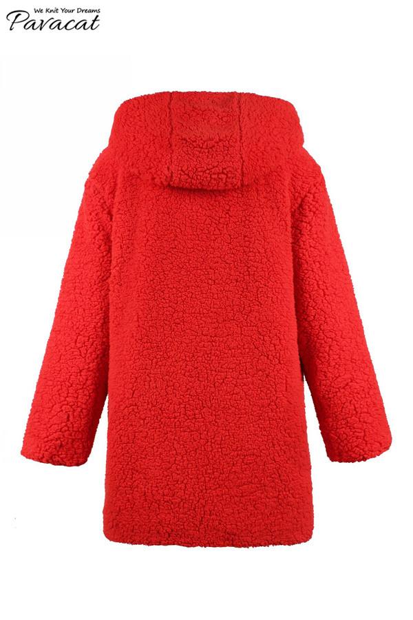 Reversible Faux Lambswool Thick Jacket Coat Simplee 