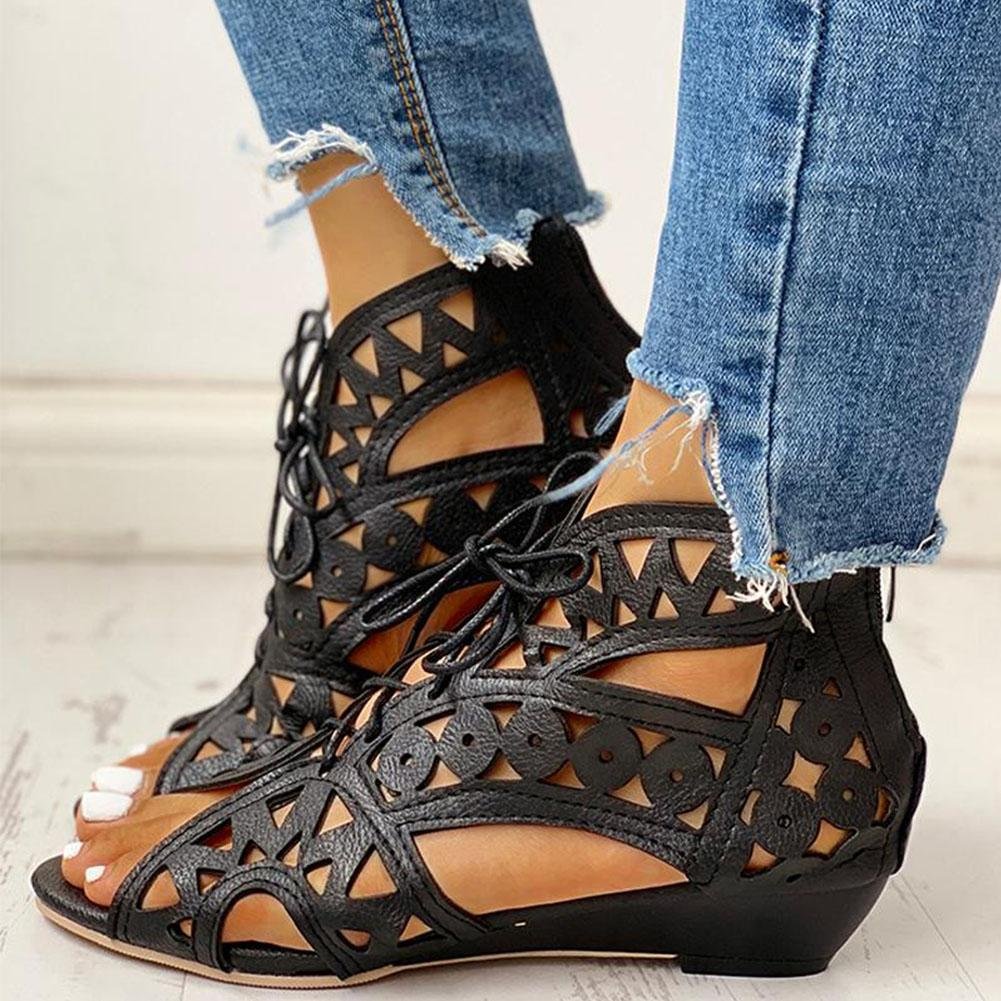 Shoelaces Gladiator Leisure Boot Sandals - Pavacat