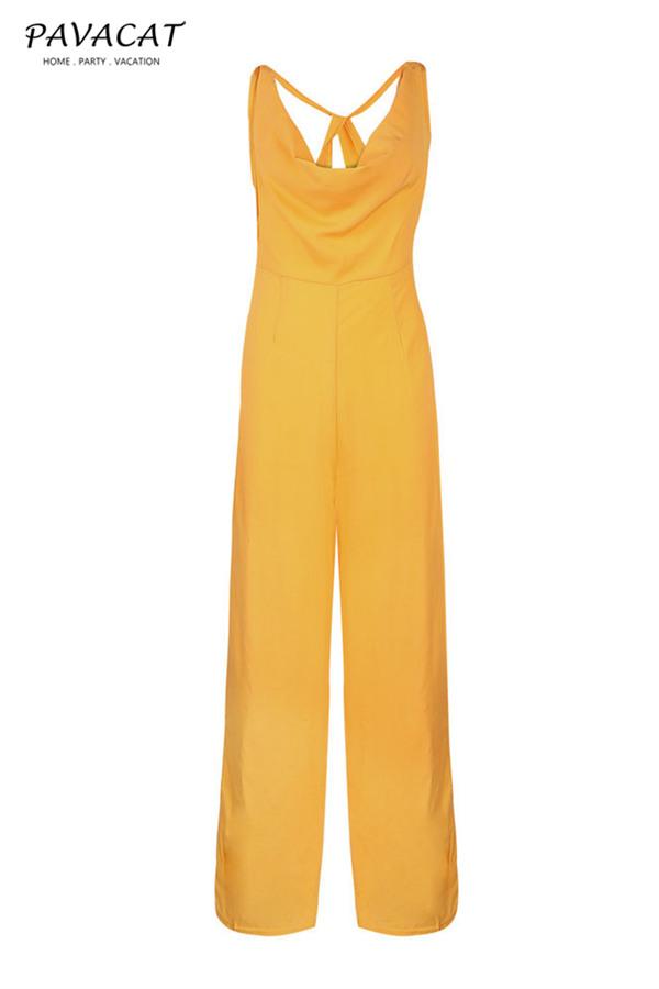 Sleeveless V Neck Slim Jumpsuit Jumpsuits & Rompers 5201812281308 