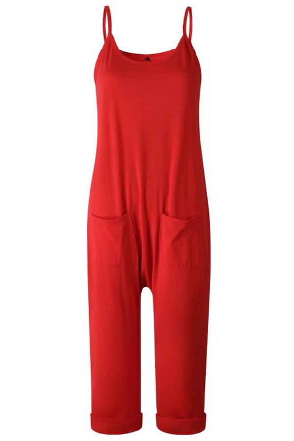 Sling Halter Design Pocket Jumpsuit Jumpsuits & Rompers 5201906191605 