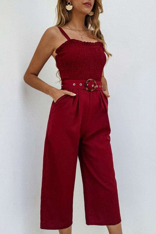 Sling Halter Design Pocket Jumpsuit Jumpsuits & Rompers 5201906191605 