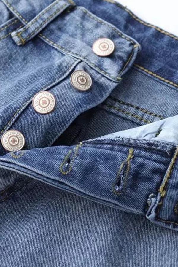 Streetwear Buttons Straight Jeans Jeans 5201902191238 