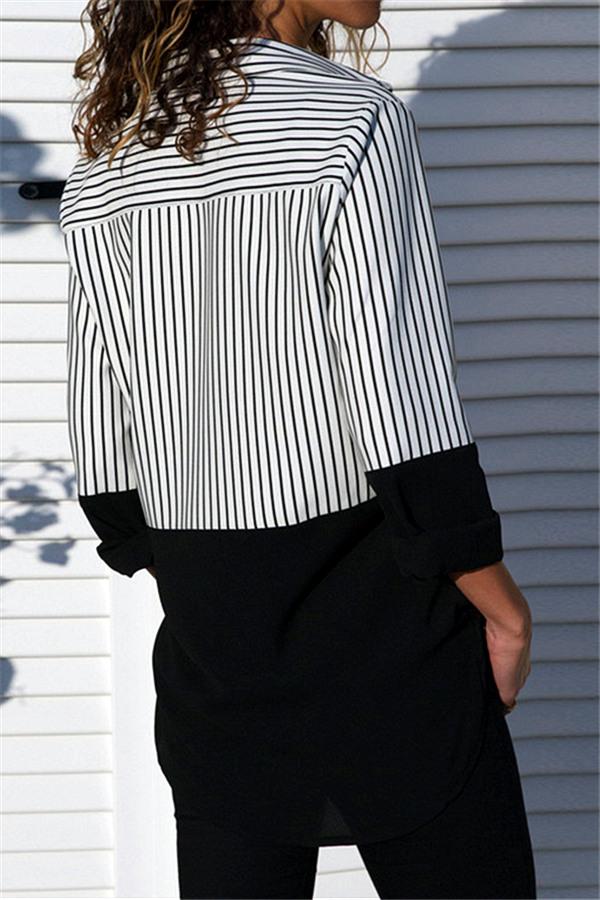 Streetwear Leisure Striped Shirt Blouses & Shirts 5201812281308 