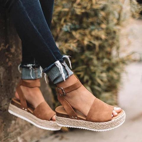 Summer Adjustable Buckle Platform Sandals Sandals xiaolai 