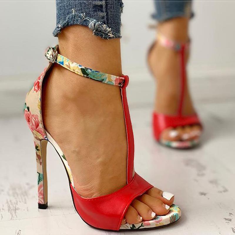 T-Strap High Heels Peep Toe Sandals - Pavacat