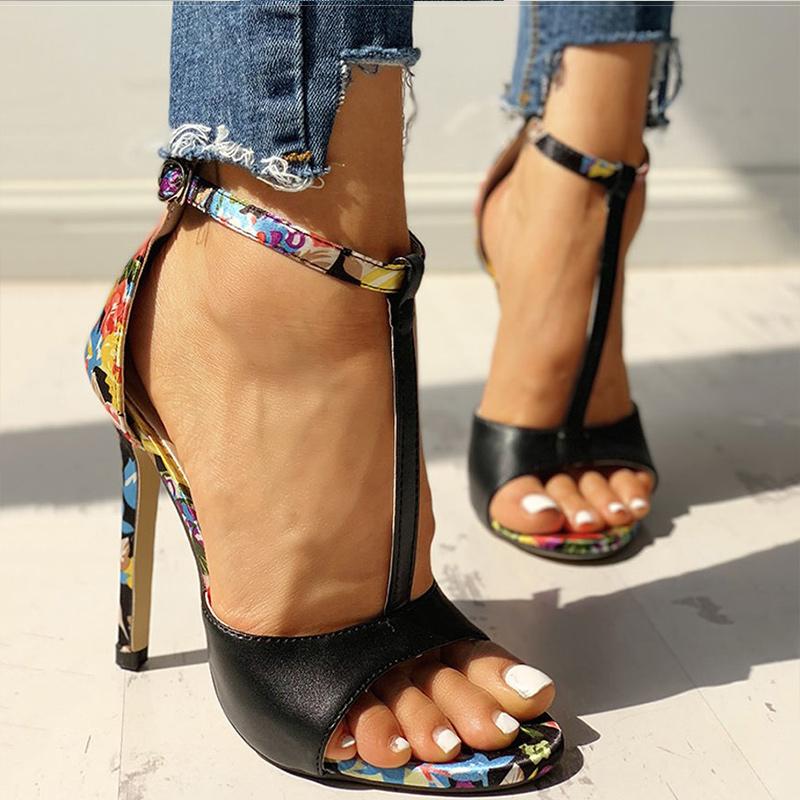 T-Strap High Heels Peep Toe Sandals - Pavacat