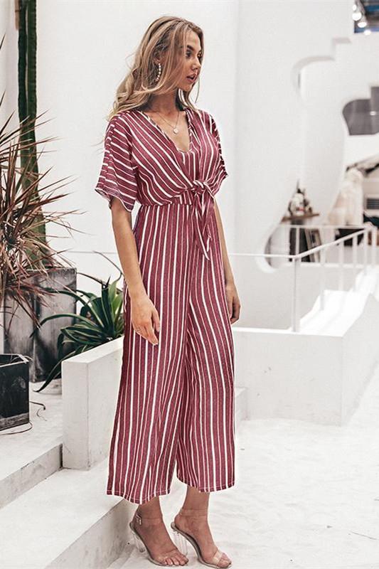 Tell The News Striped Jumpsuit - Blue - Pavacat