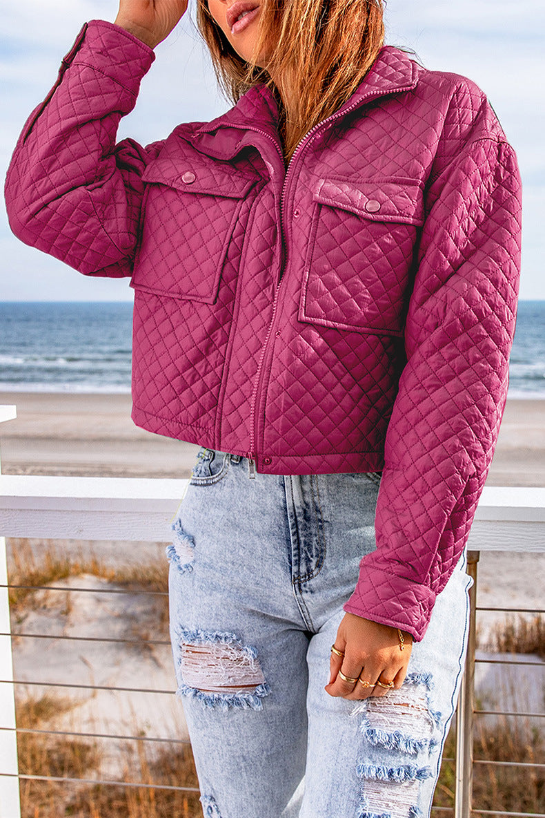 Think For Yourself Cropped Quilted Jacket