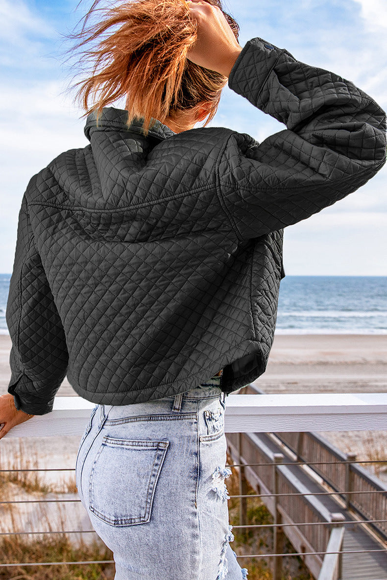 Think For Yourself Cropped Quilted Jacket