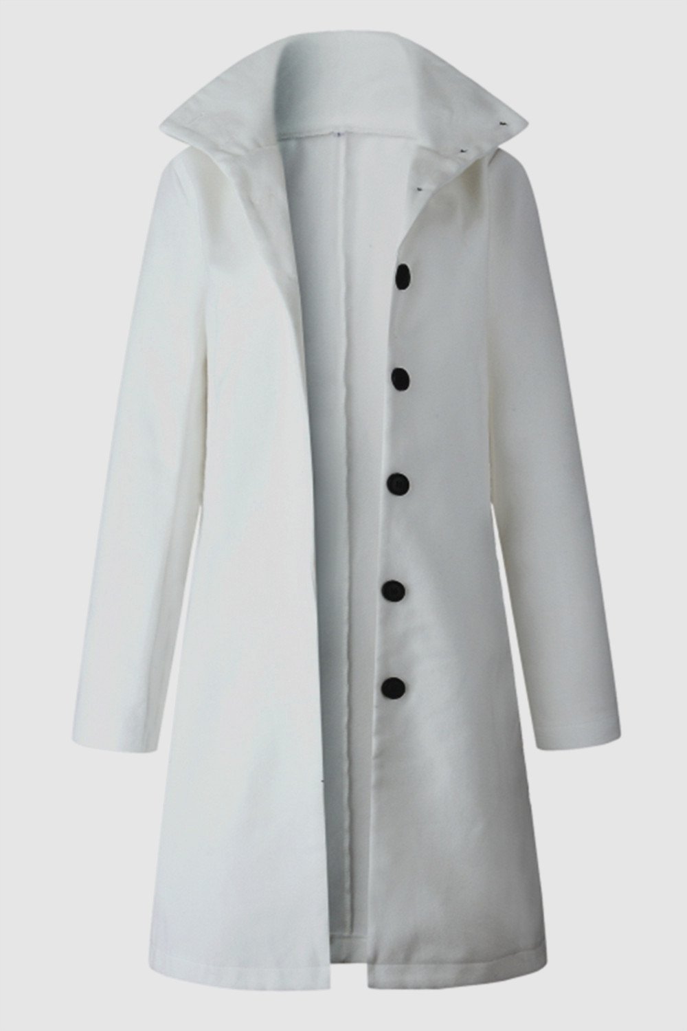 Turn-down Collar Single Breasted Coat - Pavacat