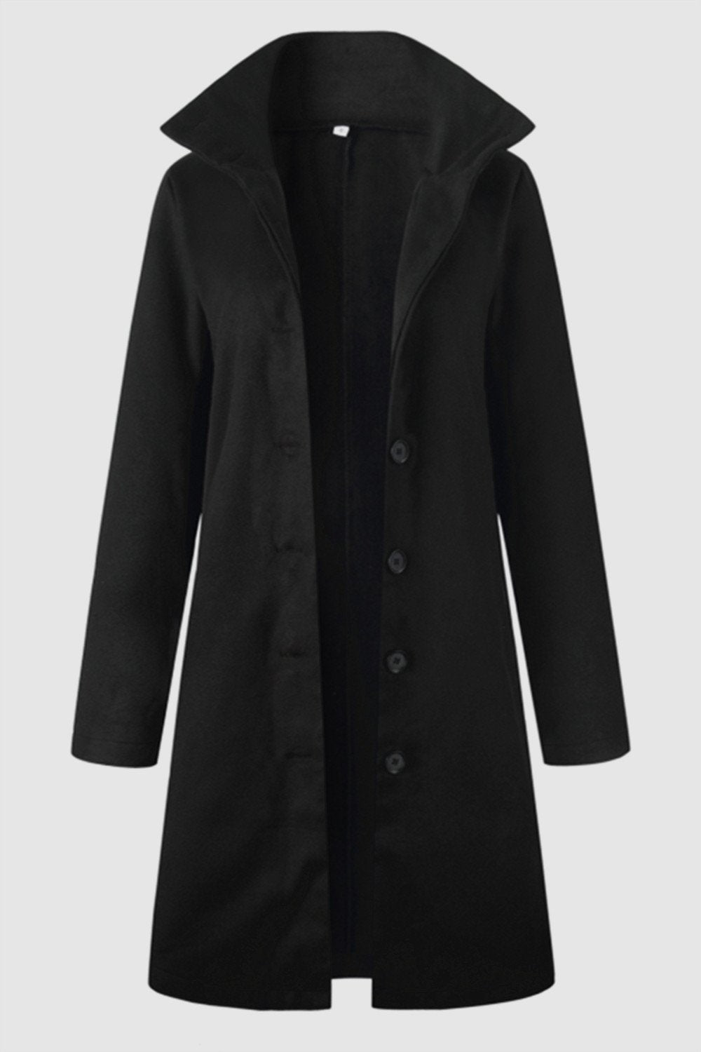 Turn-down Collar Single Breasted Coat - Pavacat